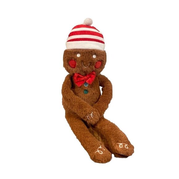Gingerbread Man Plush Hug Hook Loop Hands Hugging Hanging InterAmerican Product - Picture 1 of 8